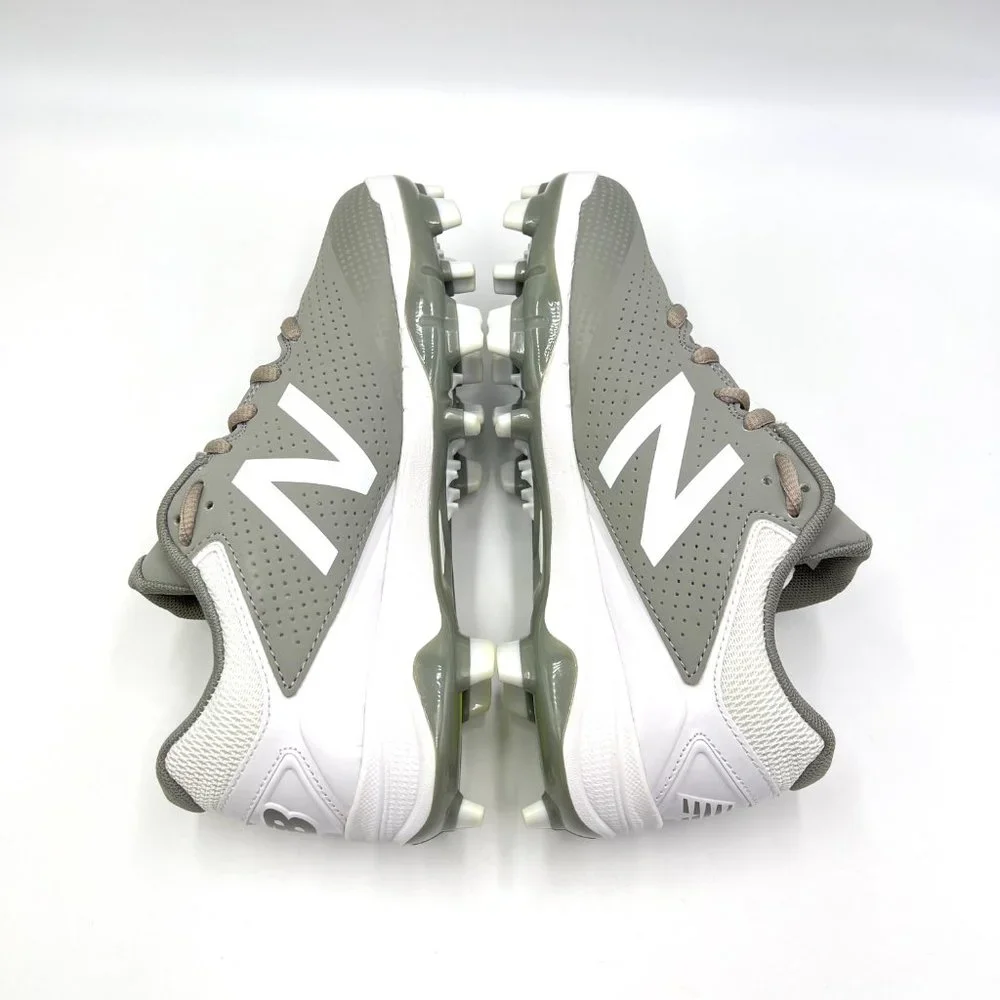 NEW BALANCE Womens Size 5 4040V1‎ Gray White Low Cut Softball Cleats Shoes